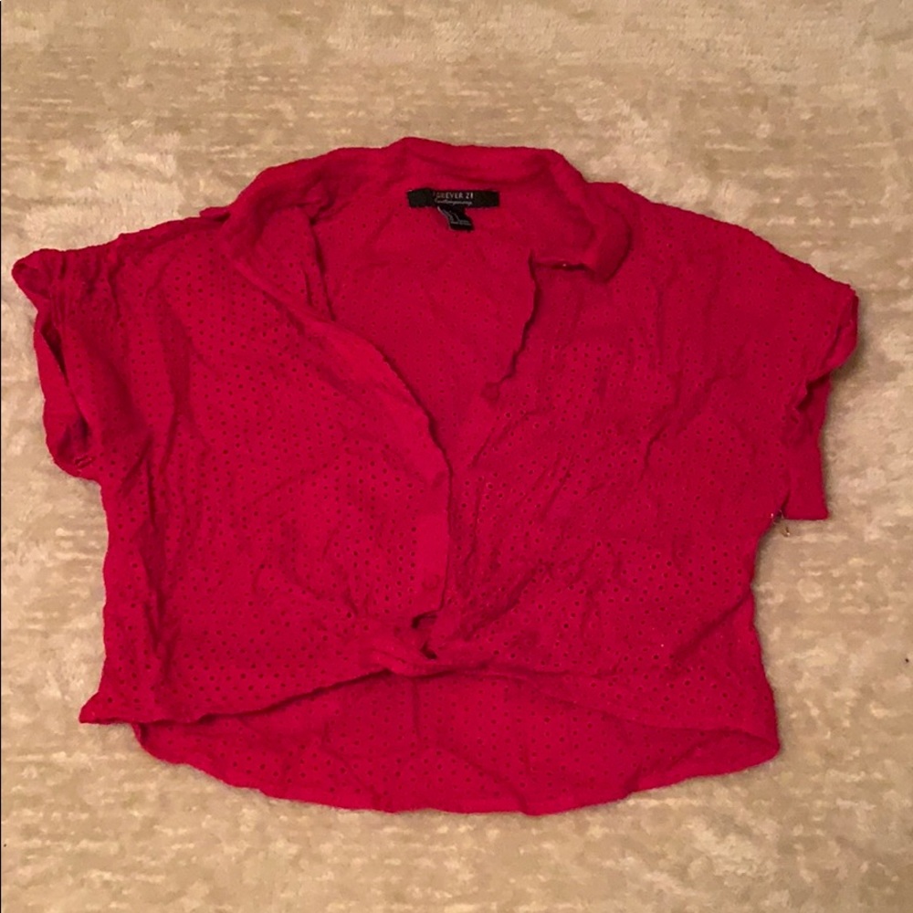 Red Tie Front Shirt